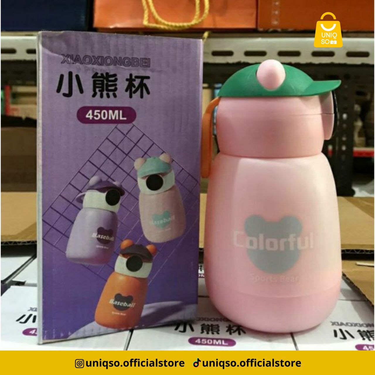 BOTOL TOPI SPORTS BEAR 450 ML 3D PACK DUS